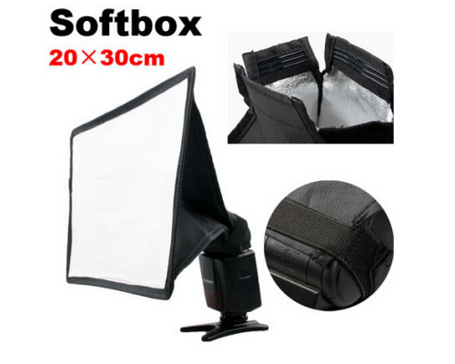 Софтбокс, рассеиватель, диффузор (Softbox) для вспышек 20 х 30 см (код XT-514L)