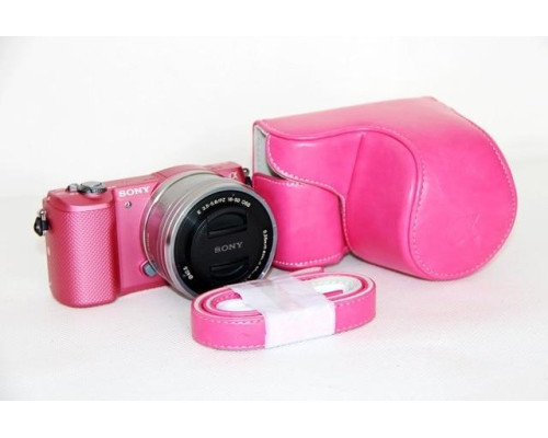 Захисний футляр - чохол для фотоапаратів SONY NEX-3N, NEX-5, NEX-5C, A5000, A5100 - рожевий