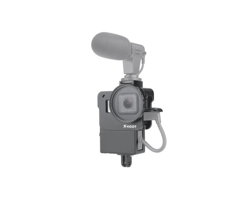 Алюмінієвий корпус для екшн камер GoPro Hero 5, 6, 7 з фільтром 52 UV та відсіком для мікрофона (код № XTGP539)