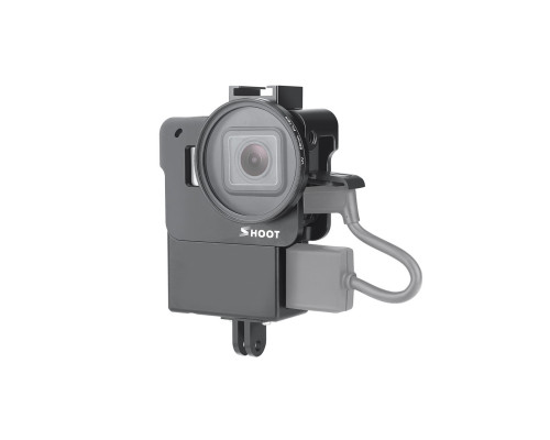 Алюмінієвий корпус для екшн камер GoPro Hero 5, 6, 7 з фільтром 52 UV та відсіком для мікрофона (код № XTGP539)