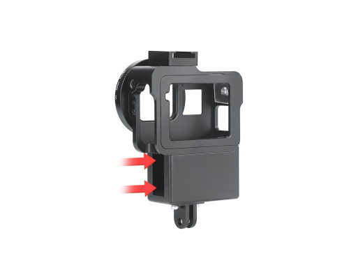 Алюмінієвий корпус для екшн камер GoPro Hero 5, 6, 7 з фільтром 52 UV та відсіком для мікрофона (код № XTGP539)