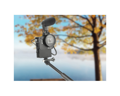 Алюмінієвий корпус для екшн камер GoPro Hero 5, 6, 7 з фільтром 52 UV та відсіком для мікрофона (код № XTGP539)