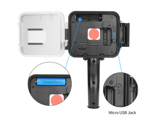 Водонепроникне LED світло зі спалахом та світлофільтром для екшн камер GoPro Hero 5, 6, 7 (код № XTGP540)
