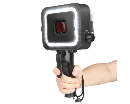 Водонепроницаемый LED свет, вспышка с светофильтром для экшн камер GoPro Hero 5, 6, 7 (код № XTGP540)