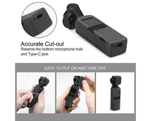 Силіконовий чохол для камери та кришка-ковпачок для DJI Osmo Pocket - блакитний (код XT-533)