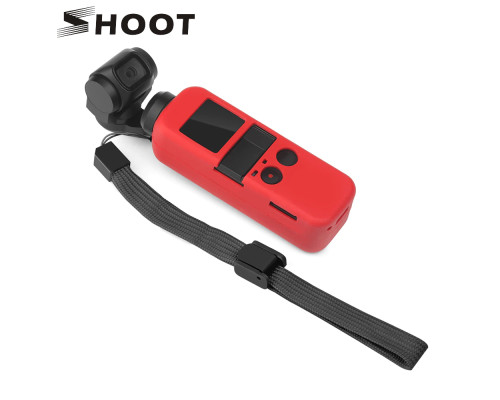 Силіконовий чохол для DJI Osmo Pocket з ремінцем - червоний (код XT-534)