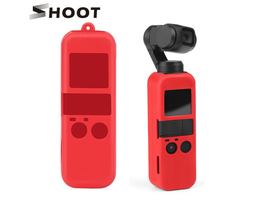 Силіконовий чохол для DJI Osmo Pocket зі страхувальним ремінцем - червоний (код XT-534)