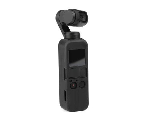 Силіконовий чохол для DJI Osmo Pocket з ремінцем - чорний (код XT-534)