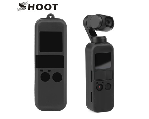Силіконовий чохол для DJI Osmo Pocket з ремінцем - чорний (код XT-534)