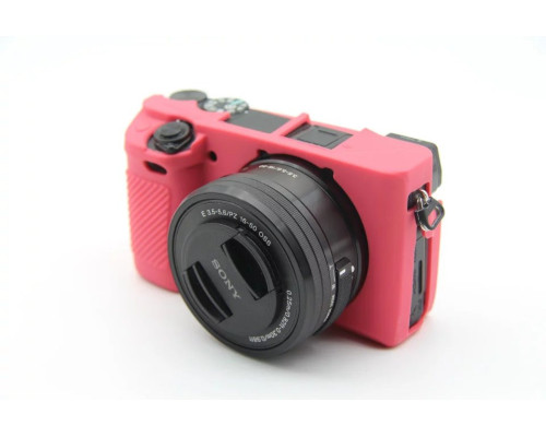 Захисний силіконовий чохол для фотоапаратів SONY A6300, A6400 - червоний