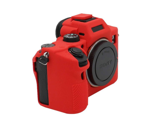 Захисний силіконовий чохол для фотоапаратів SONY A7 III, A7r III, A7s III, A9 - червоний