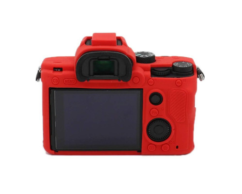 Захисний силіконовий чохол для фотоапаратів SONY A7 III, A7r III, A7s III, A9 - червоний