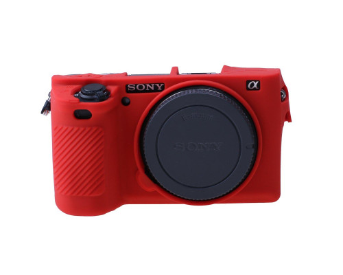 Захисний силіконовий чохол для фотоапаратів SONY A6500 - червоний
