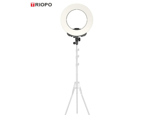 Кільцевий LED освітлювач TRIOPO (14") з димером та дистанційним пультом - для портретної, б'юті та селфі зйомки