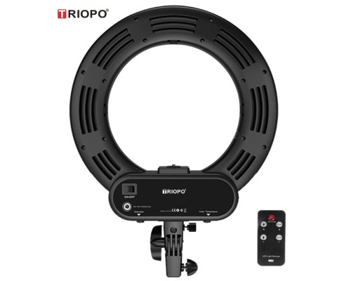 Кільцевий LED освітлювач TRIOPO (14") з димером та дистанційним пультом - для портретної, б'юті та селфі зйомки