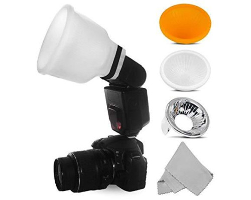 Рассеиватель - лайтсфера SHOOT Lambency Flash Diffuser (белая, серебряная и оранжевая вставки) (XT-508)