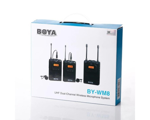 Петличний мікрофон Boya BY-WM8 Pro-K2 - радіомікрофон (бездротова двоканальна мікрофонна система)