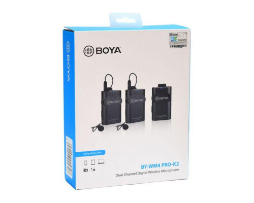 Петличний мікрофон Boya BY-WM4 PRO-K2 - радіомікрофон (бездротова двоканальна мікрофонна система)
