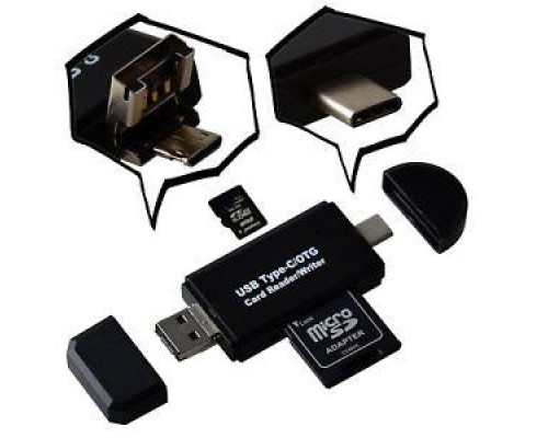 Кардрідер (кардрідер/запис) USB 2.0 OTG/Type-C/MicroSD/MicroUSB/SD - 5 в 1
