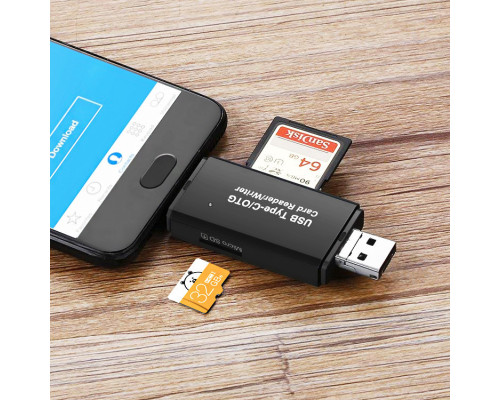 Кардрідер (card reader/writer) USB 2.0 OTG/Type-C/MicroSD/MicroUSB/SD - 5 в 1 для телефону, ноутбука і т.д.