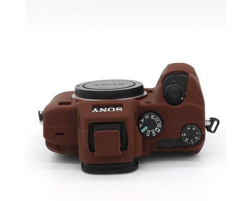 Захисний силіконовий чохол для фотоапаратів SONY A7 III, A7r III, A7s III, A9 - коричневий