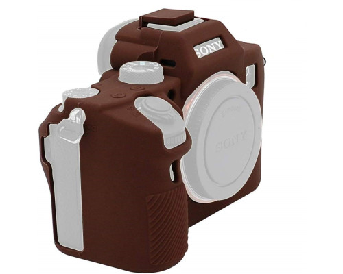 Захисний силіконовий чохол для фотоапаратів SONY A7 III, A7r III, A7s III, A9 - коричневий