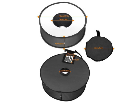 Круглий складний софтбокс, розсіювач, дифузор (Softbox) PULUZ PU5145 для спалахів 45 см