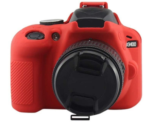 Захисний силіконовий чохол для фотоапаратів Nikon D3300, D3400 - червоний