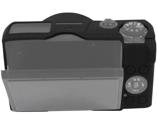 Захисний силіконовий чохол із кришкою для фотоапаратів CANON G7X Mark III - чорний