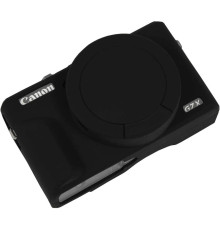 Захисний силіконовий чохол із кришкою для фотоапаратів CANON G7X Mark III - чорний