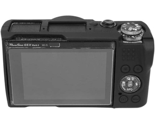 Захисний силіконовий чохол із кришкою для фотоапаратів CANON G5X Mark II - чорний