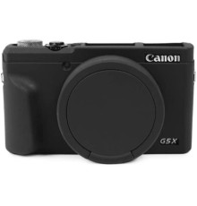 Захисний силіконовий чохол із кришкою для фотоапаратів CANON G5X Mark II - чорний