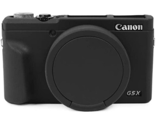 Захисний силіконовий чохол із кришкою для фотоапаратів CANON G5X Mark II - чорний