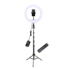 Кільцеве LED світло YQ-320A (12" - 32см) з пультом, тримачем та стійкою 2 м для портретної, б'юті селфі зйомки