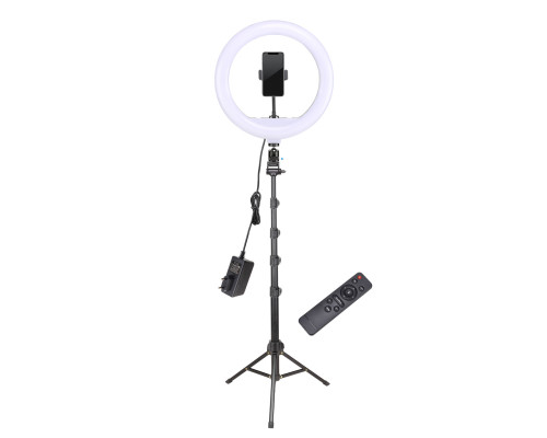 Кільцеве LED світло YQ-320A (12" - 32см) з пультом, тримачем та стійкою 2 м для портретної, б'юті селфі зйомки
