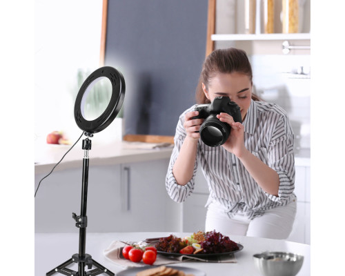 Комплект кільцевий LED світло ZM100 (8" - 21см) + пульт + пульт для телефону + стійка 45 см + кріплення