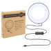 Кільцевий LED освітлювач ZM118 (10" - 27см) з пультом, USB, стійкою 80 см та шарніром для предметної зйомки