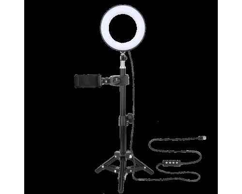 Комплект кільцевий LED світло ZM100 (8" - 21см) + пульт + пульт для телефону + стійка 45 см + кріплення
