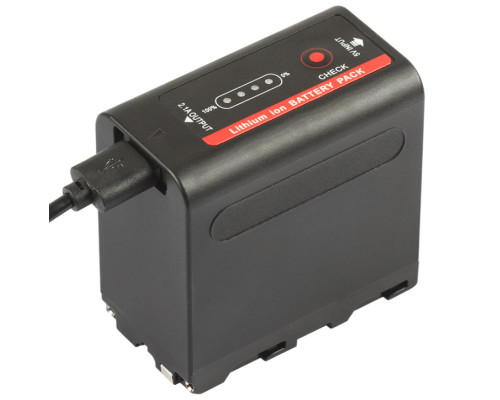 Акумулятор NP-F980 (NP-F970, NP-F960) з функцією Powerbank та USB для камер SONY та LED світла (7800 ma)