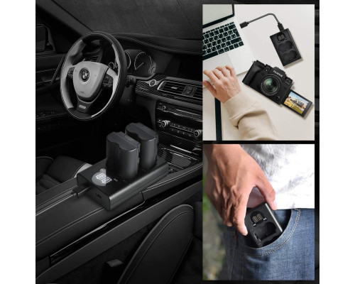 Зарядний пристрій DL-W235 (LCD2-NPW235) з USB для 2-х акумуляторів NP-W235 для Fujifilm X-T4