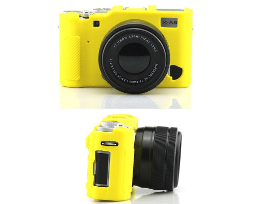 Захисний силіконовий чохол для фотоапаратів FujiFilm X-A5, X-A10 - жовтий
