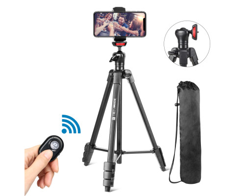 Штатив фірми ZOMEI для фотоапаратів, камер, телефонів - T50 + кріплення та Bluetooth пульт для телефону