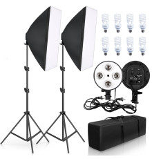 Комплект ESDDI 4MIDE85L (2 x софтбокс 60 x 90 см, 2 x стійки, 8 ламп - сумка для перенесення)