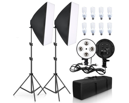 Комплект ESDDI 4MIDE85S (2 x софтбокс 50 x 70 см, 2 x стійки, 8 ламп - сумка для перенесення)