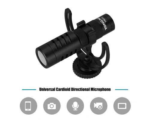 Направлений камерний мікрофон Yongnuo YN220 для фотоапарата (камери, смартфона)