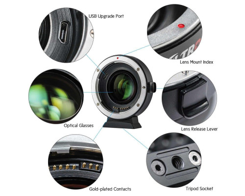 Адаптер автофокусний Viltrox EF-EOS M2 Speed Booster для Canon EF, EF-S на байонет Canon EOS M (EF-EOS M)