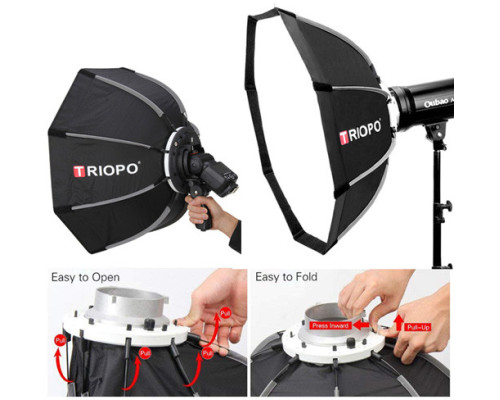 Софтбокс, розсіювач, дифузор (Softbox), октобокс Triopo - K-120 з байонетом Bowens / Elichrom
