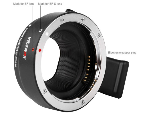 Адаптер (перехідник) автофокусний Viltrox EF-EOS M для Canon EF, EF-S на байонет Canon EF-M (EF-EOS M)