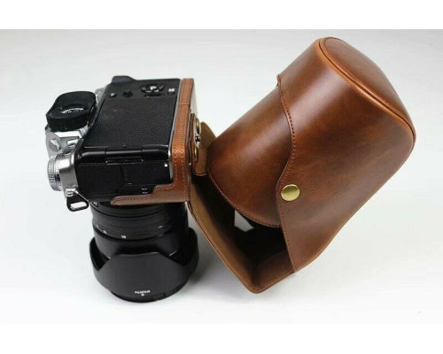 Захисний футляр - чохол для камери Fujifilm X-T4 - кава - доступ до акумулятора