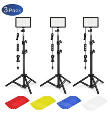 Комплект LED-світла Teyeleec XK-70D (3 x LED світильника зі стійками та кольоровими світлофільтрами)
